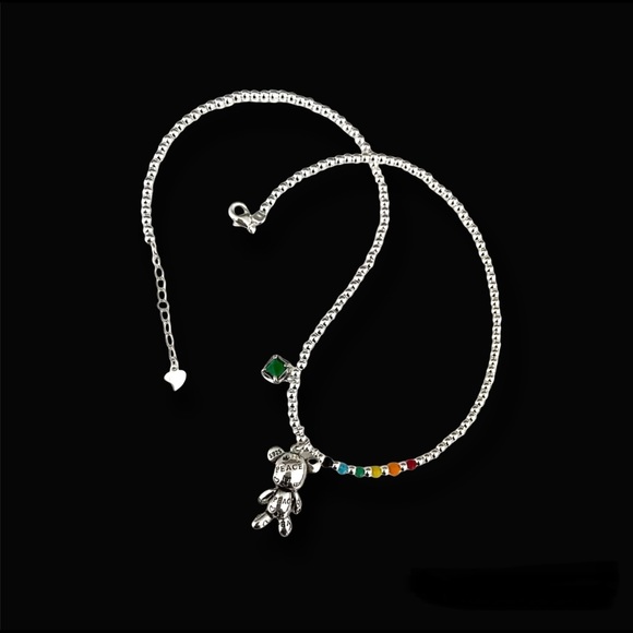 Articulated Teddy bear silver necklace - Picture 5 of 7